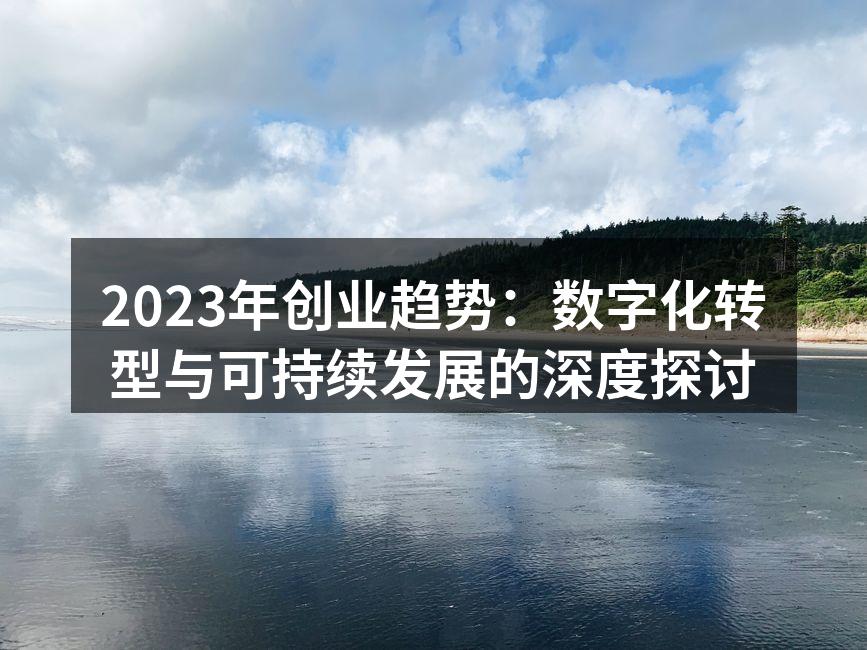 2023年创业趋势：数字化转型与可持续发展的深度探讨